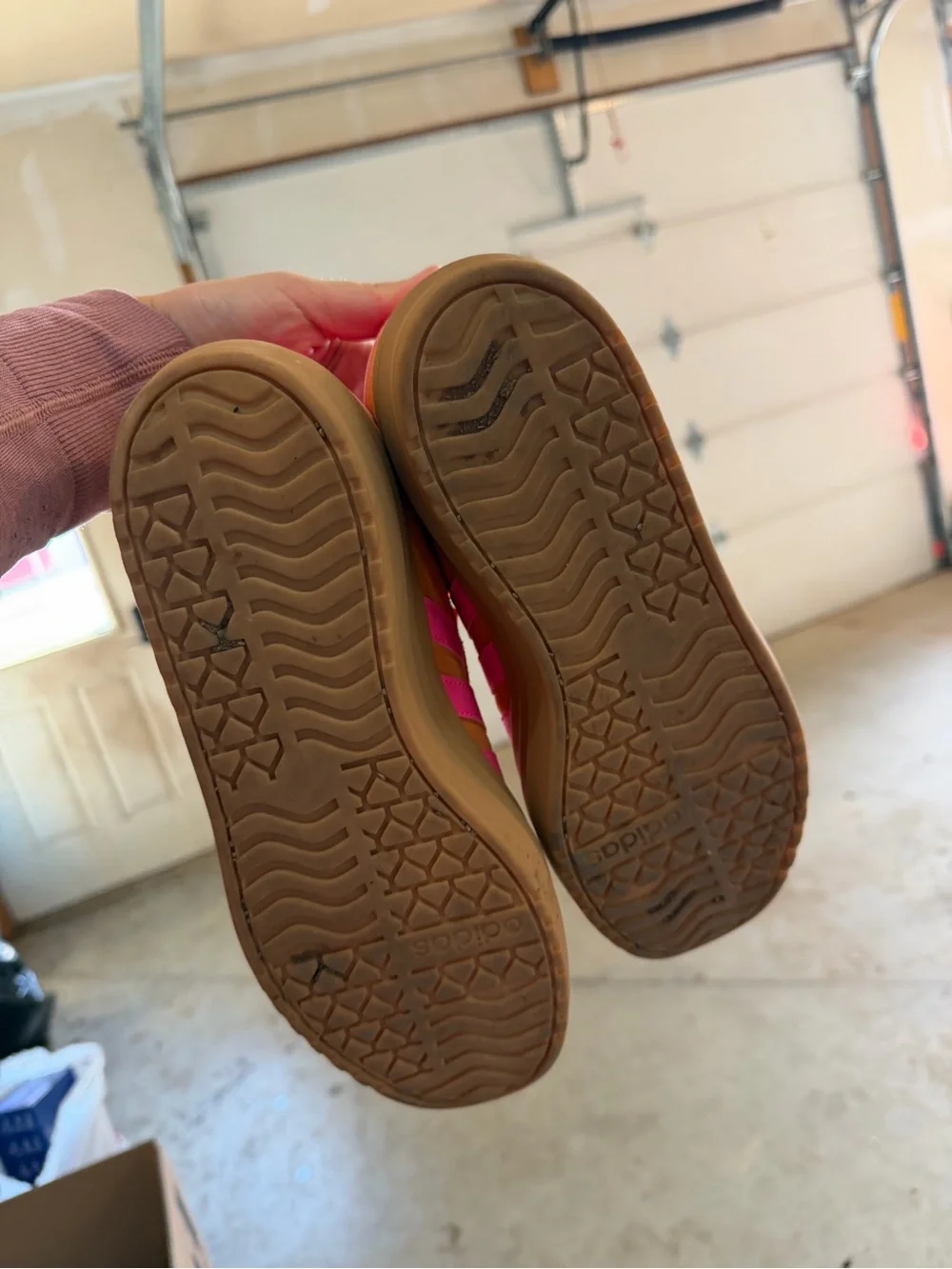 Women’s Adidas Orange & Pink Suede Platform Sneakers
